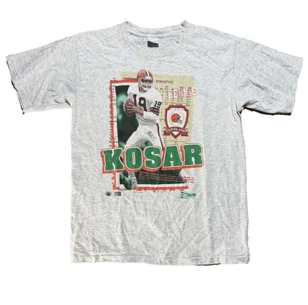 Vintage 1990s Cleveland Browns Bernie Kosar Salem Sportswear Graphic T-Shirt